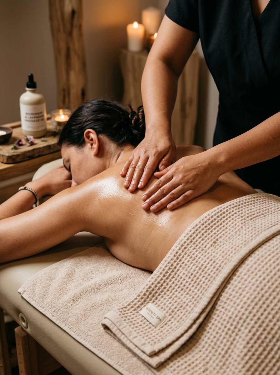 Professional massage with natural essential oils